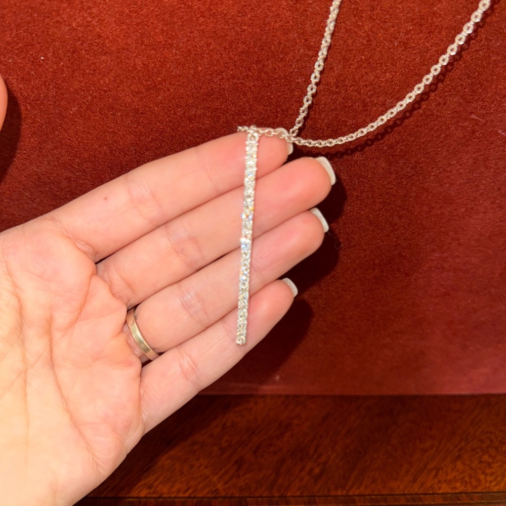 Touchstone Crystal Silver Necklace with Sparkling Accents